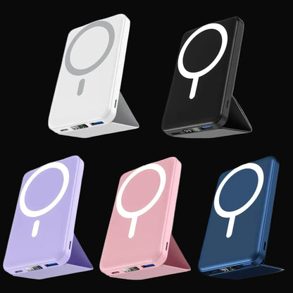 10,000Mah Magnetic Wireless Power Bank with LED Display | 22.5W Fast Charging Magsafe Battery Pack with Stand | Compatible with Iphone 17/16/15/14/13/12 Series | Portable Charger Foldable Lithium Ion Travel Essential Usb Type