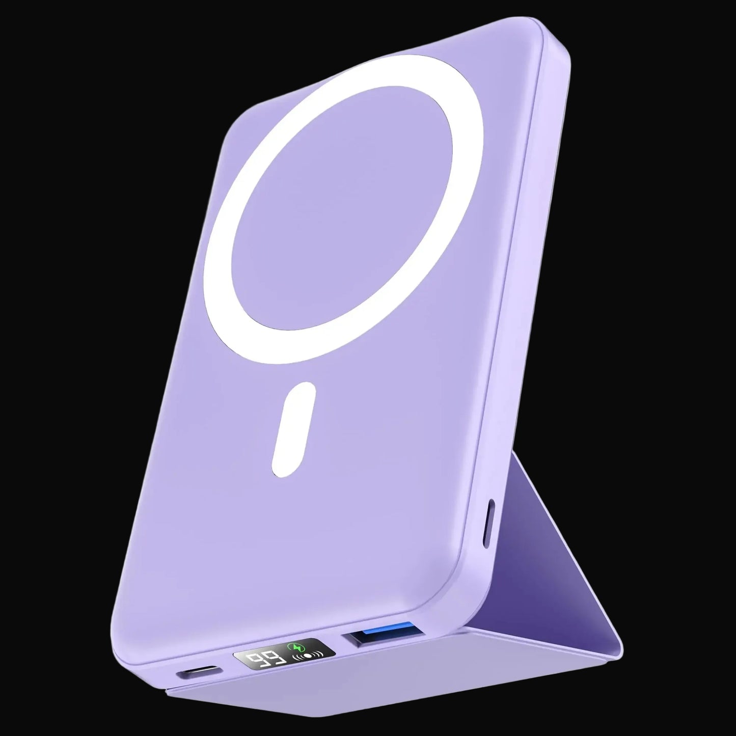 10,000Mah Magnetic Wireless Power Bank with LED Display | 22.5W Fast Charging Magsafe Battery Pack with Stand | Compatible with Iphone 17/16/15/14/13/12 Series | Portable Charger Foldable Lithium Ion Travel Essential Usb Type