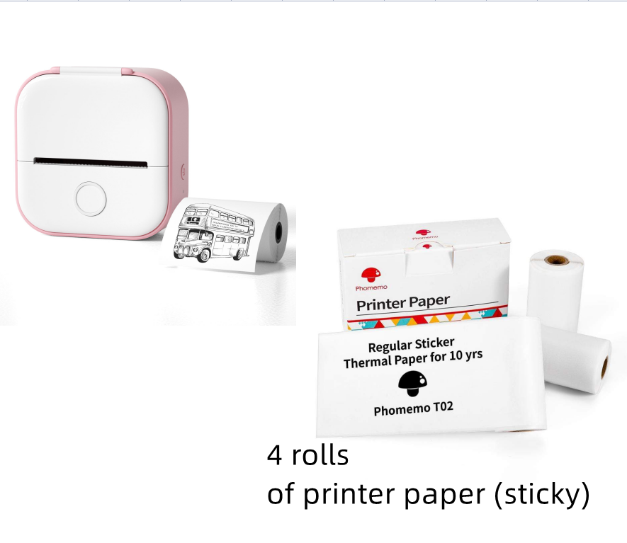Portable Mini Thermal Label Printer Home Photo Printer Student Wrong Question Printer Bluetooth-Compatible Mini Label Printer Price Tag