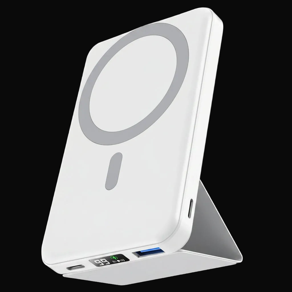 10,000Mah Magnetic Wireless Power Bank with LED Display | 22.5W Fast Charging Magsafe Battery Pack with Stand | Compatible with Iphone 17/16/15/14/13/12 Series | Portable Charger Foldable Lithium Ion Travel Essential Usb Type