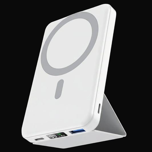 10,000Mah Magnetic Wireless Power Bank with LED Display | 22.5W Fast Charging Magsafe Battery Pack with Stand | Compatible with Iphone 17/16/15/14/13/12 Series | Portable Charger Foldable Lithium Ion Travel Essential Usb Type