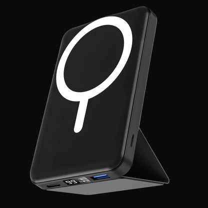 10,000Mah Magnetic Wireless Power Bank with LED Display | 22.5W Fast Charging Magsafe Battery Pack with Stand | Compatible with Iphone 17/16/15/14/13/12 Series | Portable Charger Foldable Lithium Ion Travel Essential Usb Type